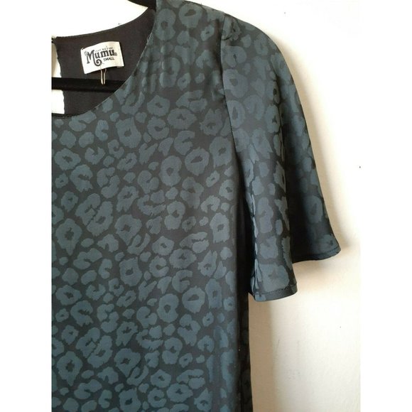 Show Me Your MuMu Jenner Dress Cheetah animal print Charcoal Gray slinky Size Sm - Picture 4 of 6